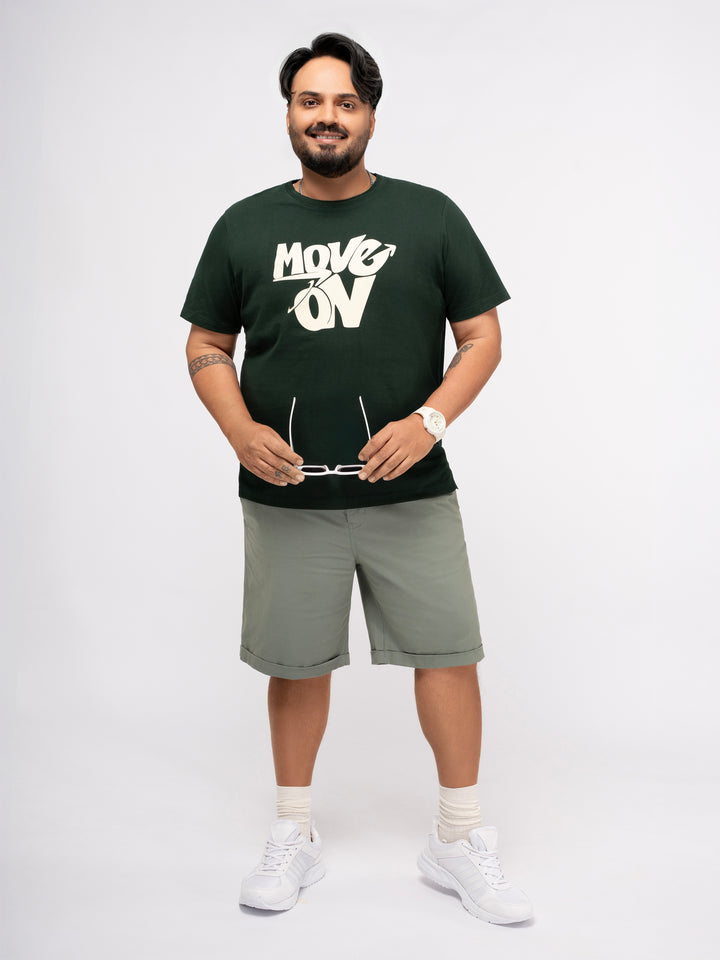 Plus size Structure Knit Graphic T-Shirt  For Men | XL-7XL