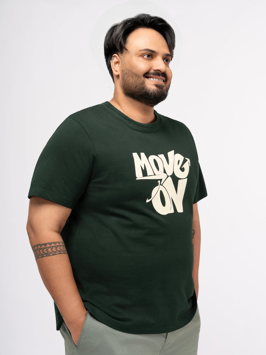 Plus size Structure Knit Graphic T-Shirt  For Men | XL-7XL