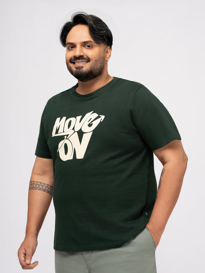 Plus size Structure Knit Graphic T-Shirt  For Men | XL-7XL