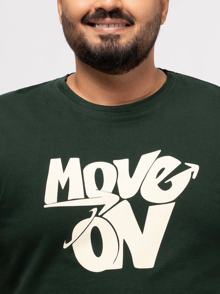 Plus size Structure Knit Graphic T-Shirt  For Men | XL-7XL