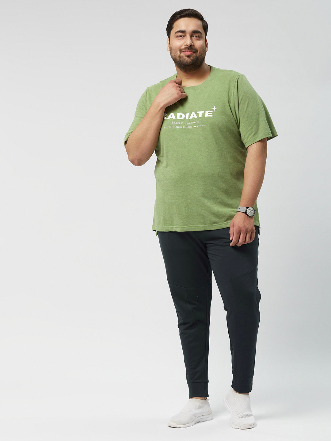 PLUS SIZE STRUCTURE KNIT GRAPHIC T-SHIRT FOR MEN | XL-7XL