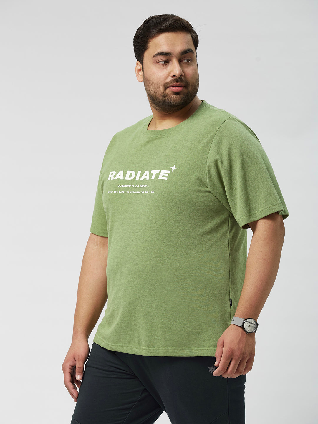 PLUS SIZE STRUCTURE KNIT GRAPHIC T-SHIRT FOR MEN | XL-7XL