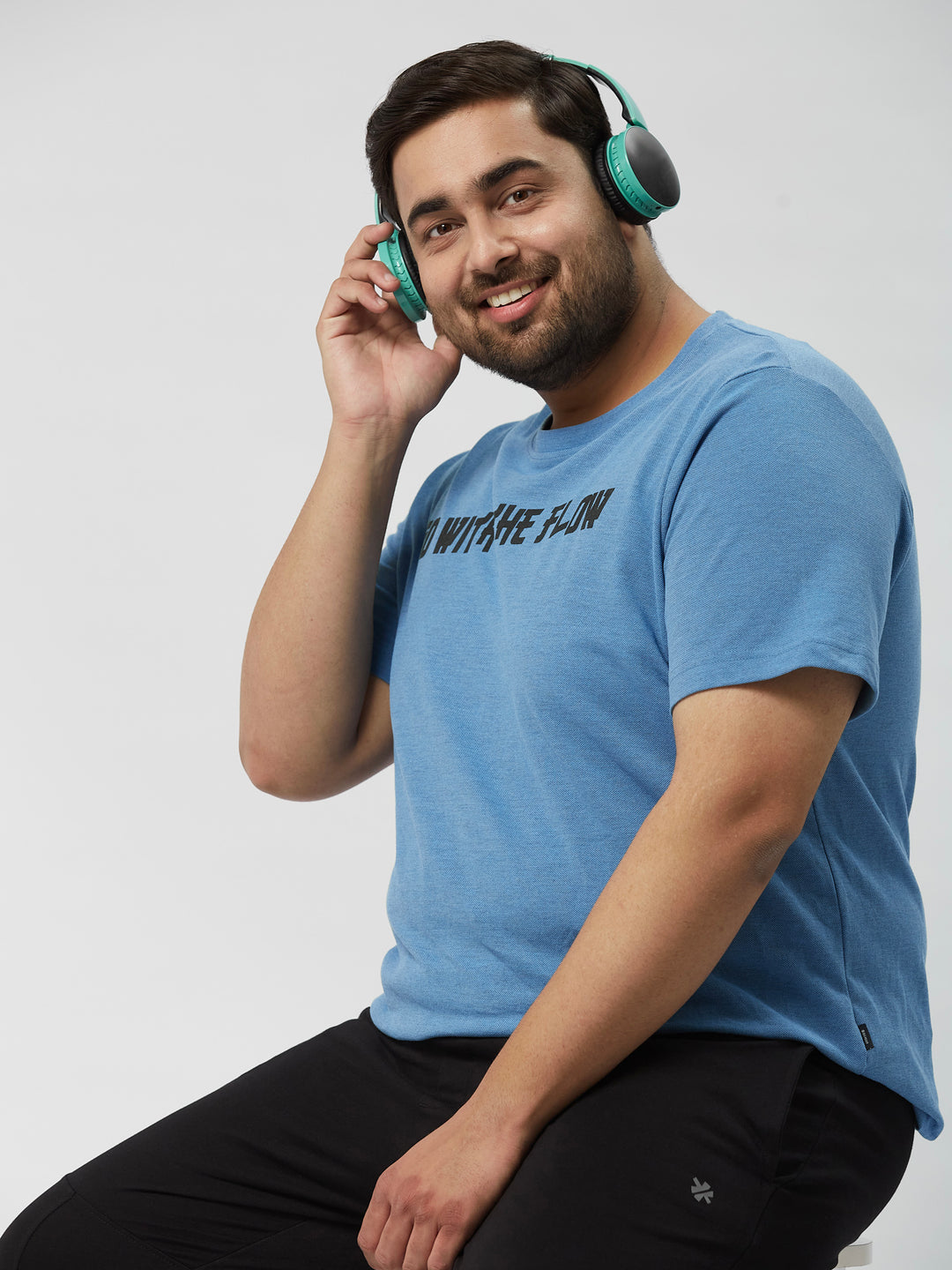 PLUS SIZE STRUCTURE KNIT GRAPHIC T-SHIRT FOR MEN | XL-7XL