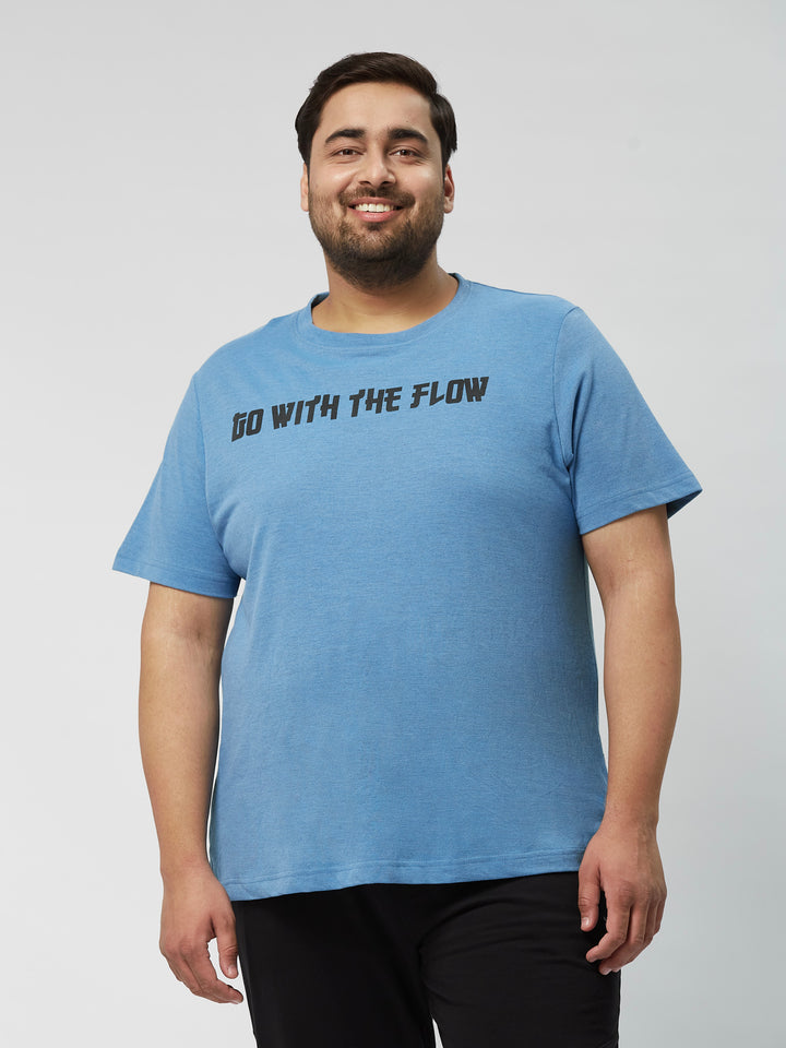 PLUS SIZE STRUCTURE KNIT GRAPHIC T-SHIRT FOR MEN | XL-7XL