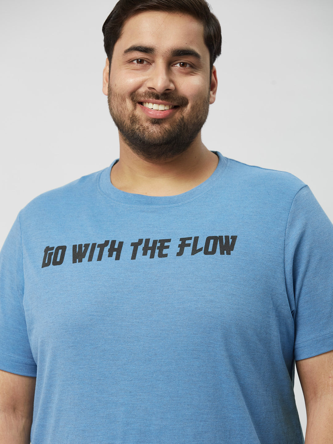 PLUS SIZE STRUCTURE KNIT GRAPHIC T-SHIRT FOR MEN | XL-7XL