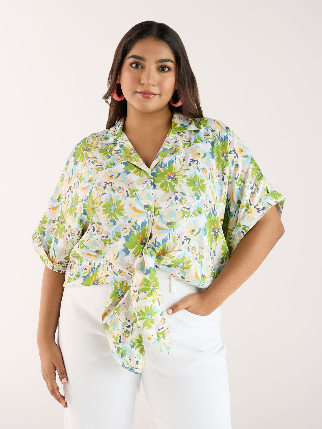 Abstract Floral Printed Top