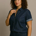 BIG HELLO - THE PLUS LIFE-Womens Shirt - Denim