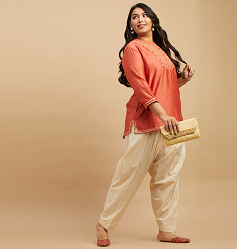 Discover Your Perfect Fit Shop Plus Size Silk Embroidered Short Kurti for WOMEN Big Hello