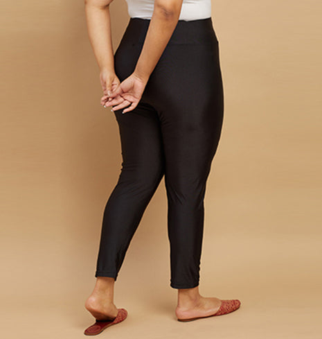 Plus Size Nylon Knit Stretch Shimmer Leggings | XL-7XL
