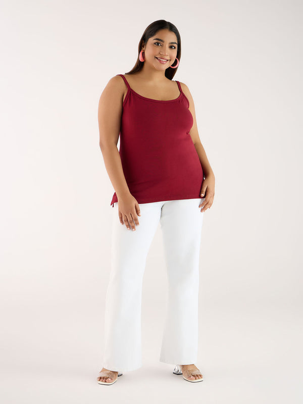 Plus Size Solid Knit Stretch Spagetti | XL-7XL