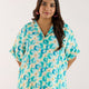 Watercolor Floral Printed Satin Top | XL-7XL
