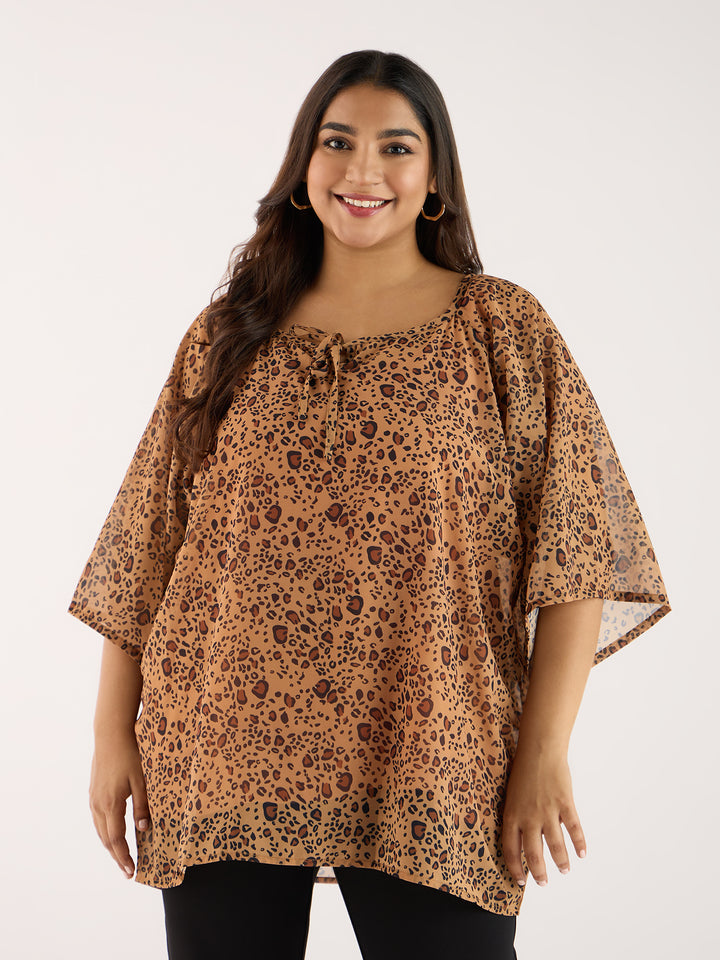 Animal Printed Brown Top