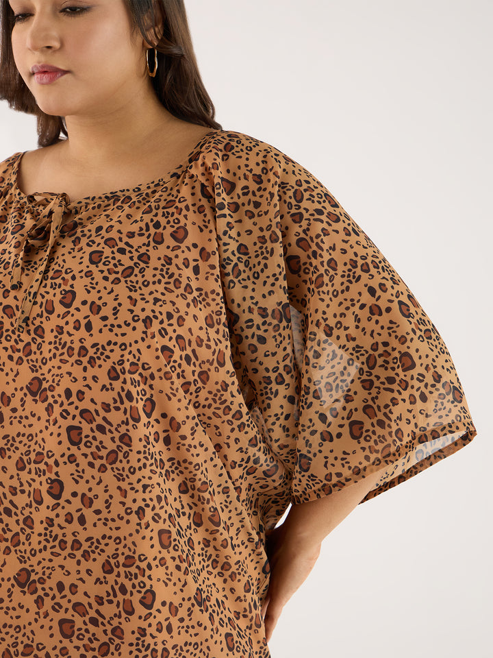 Animal Printed Brown Top