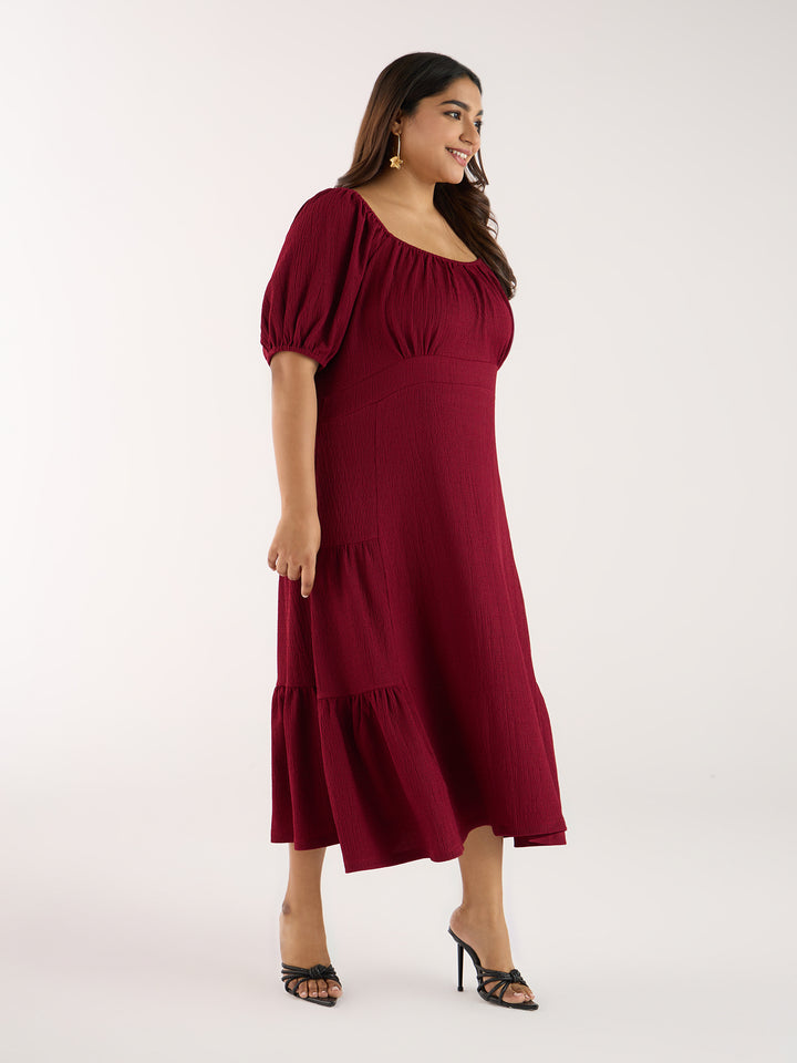 Burgandy Knitted Dress
