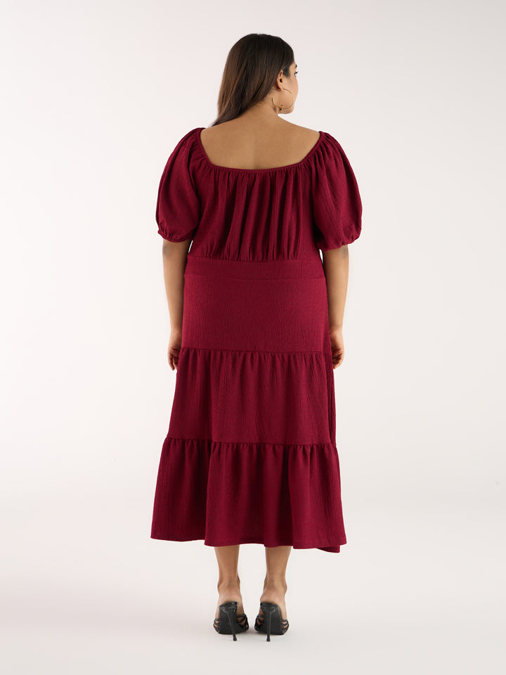 Burgandy Knitted Dress