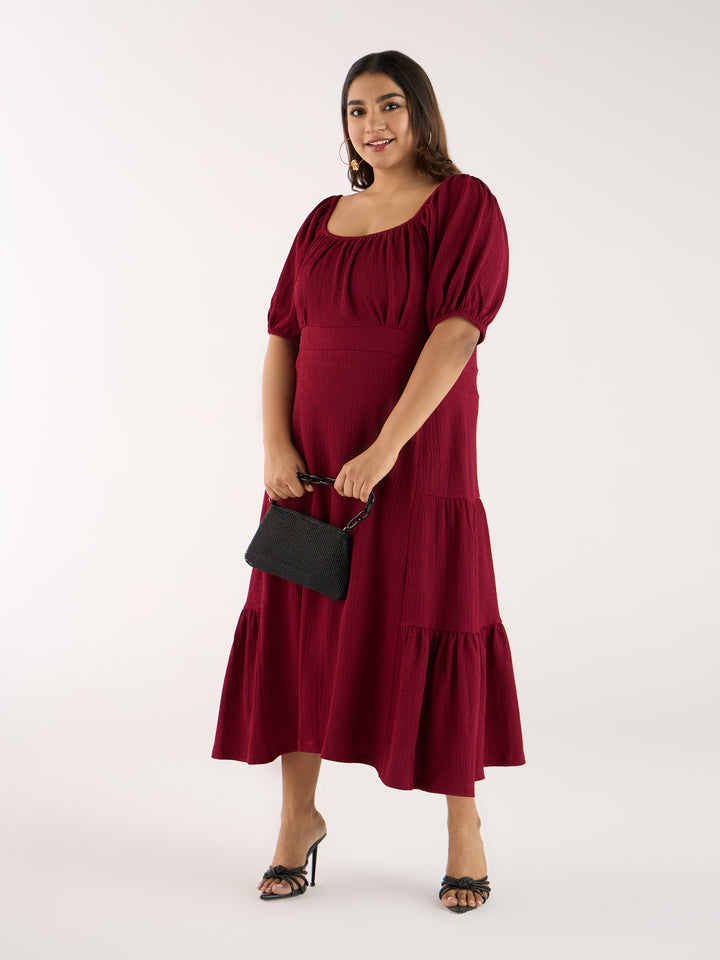 Burgandy Knitted Dress