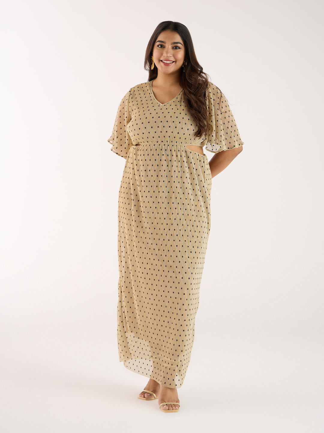 Gold Metallic Polka Dress