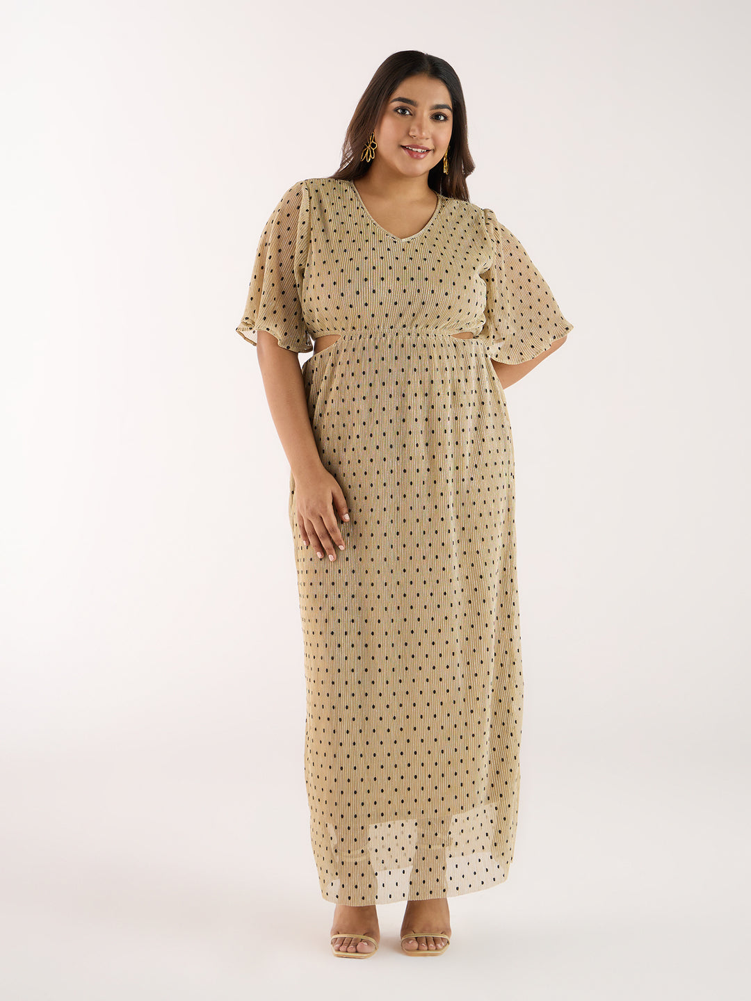 Gold Metallic Polka Dress