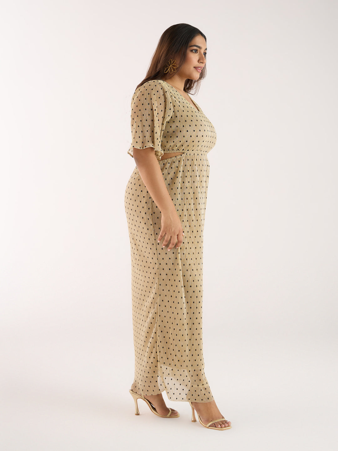 Gold Metallic Polka Dress