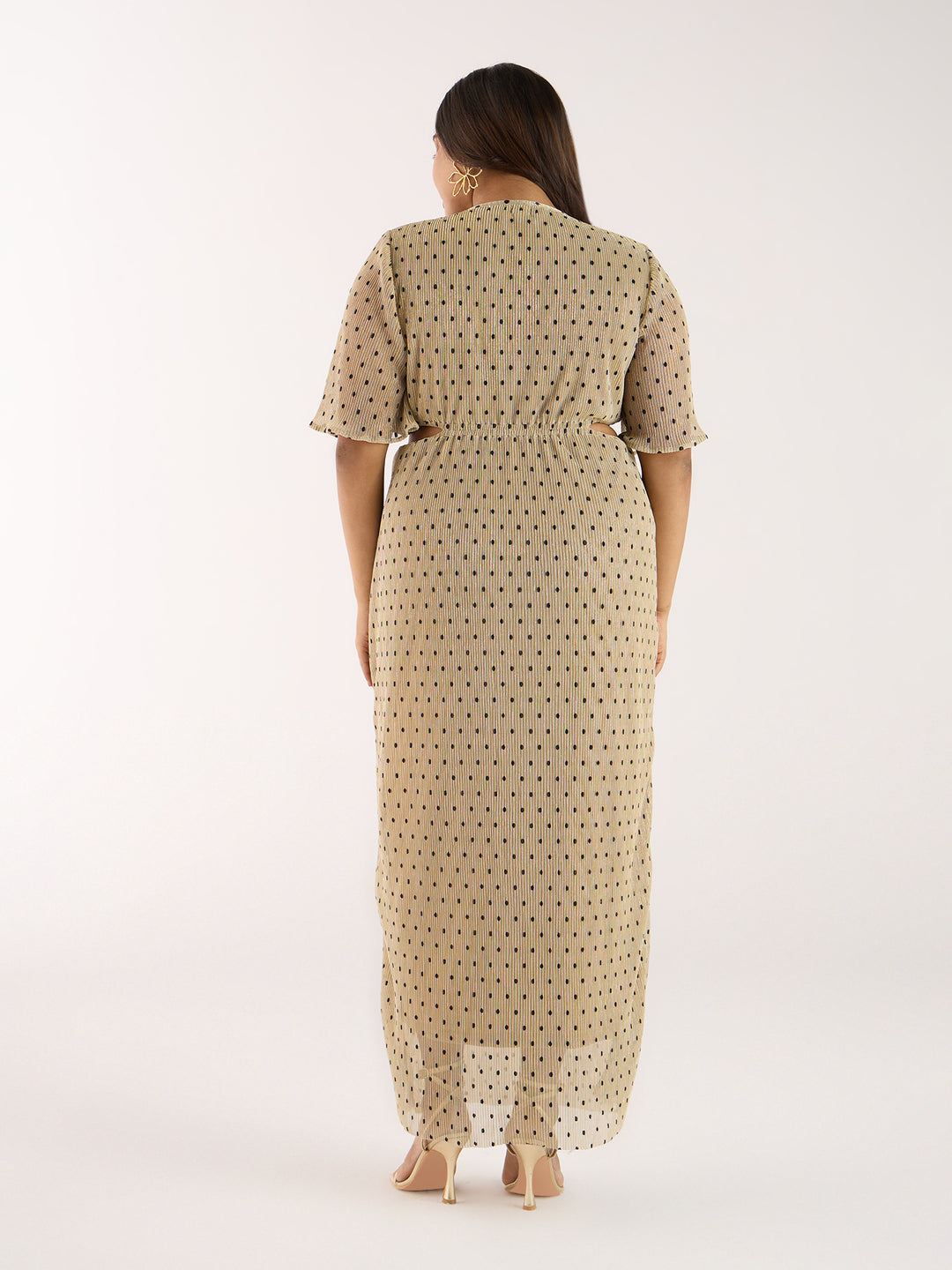 Gold Metallic Polka Dress