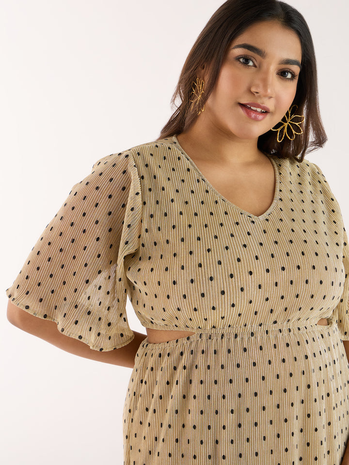 Gold Metallic Polka Dress