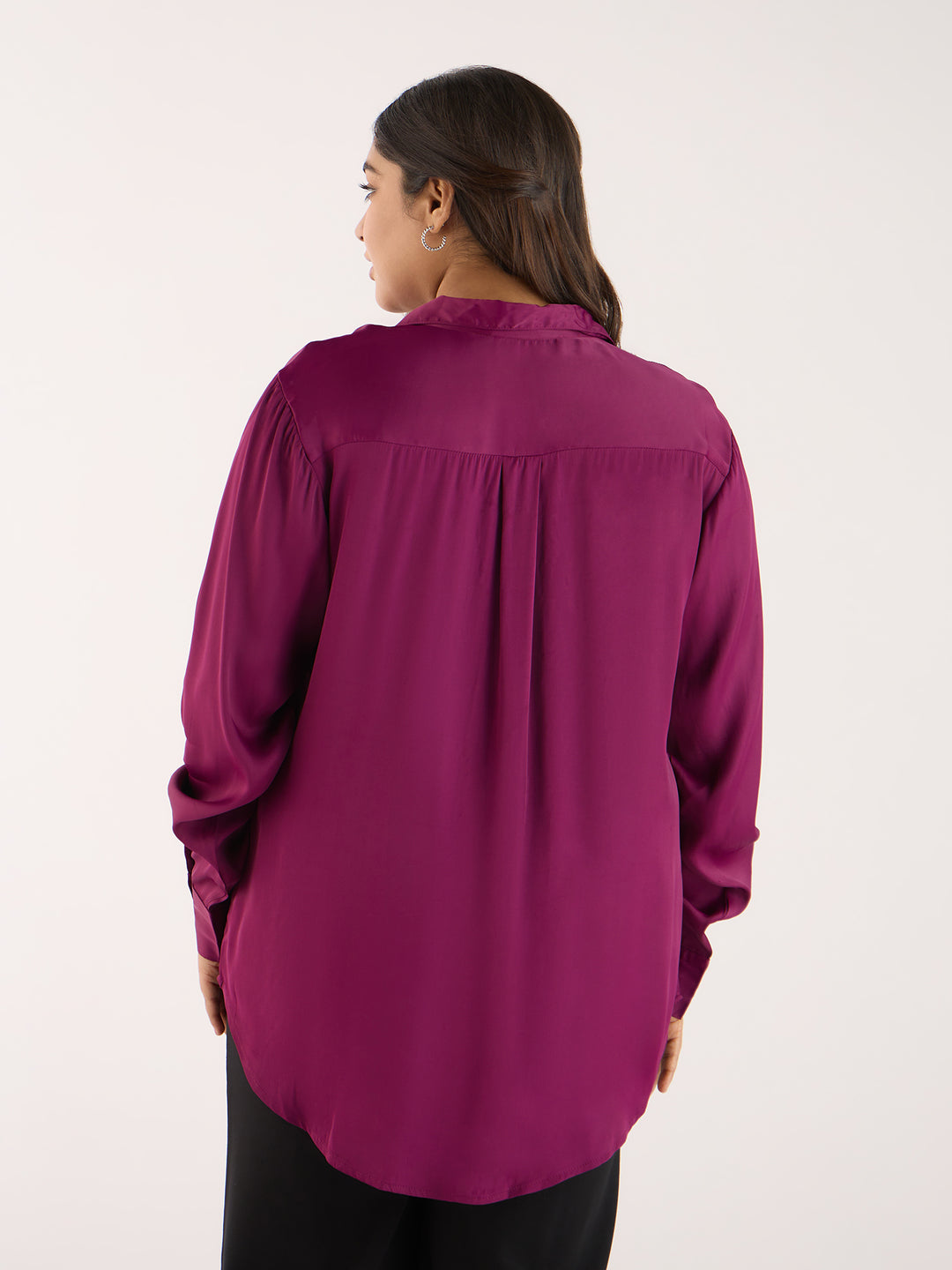 Purple Satin Womens Shirt