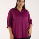Plus Size Purple Satin Womens Shirt | XL-7XL