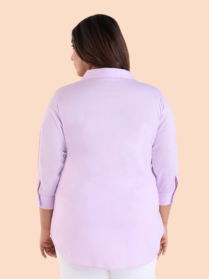 Lilac Satin Stretch Shirt