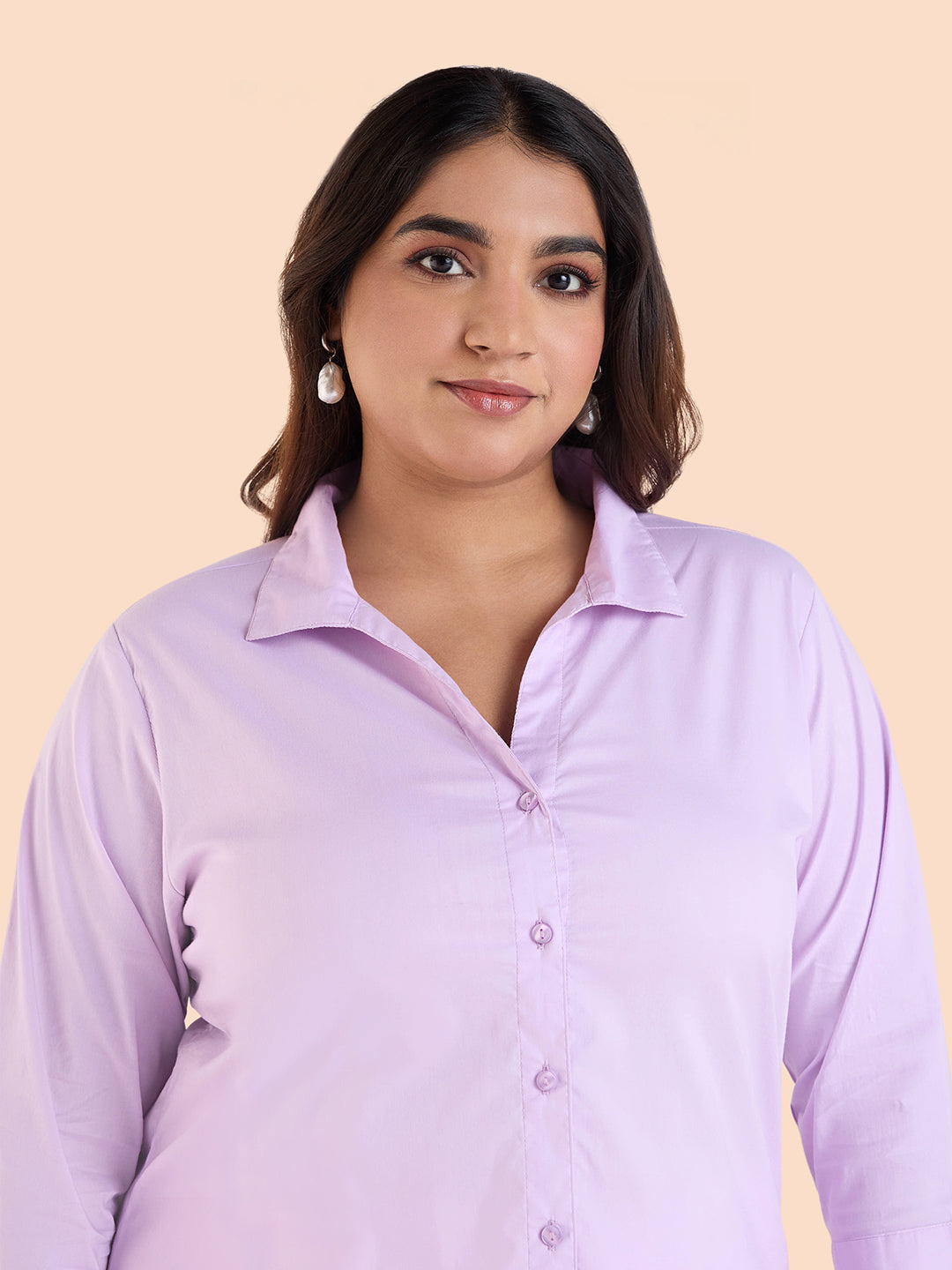 Lilac Satin Stretch Shirt