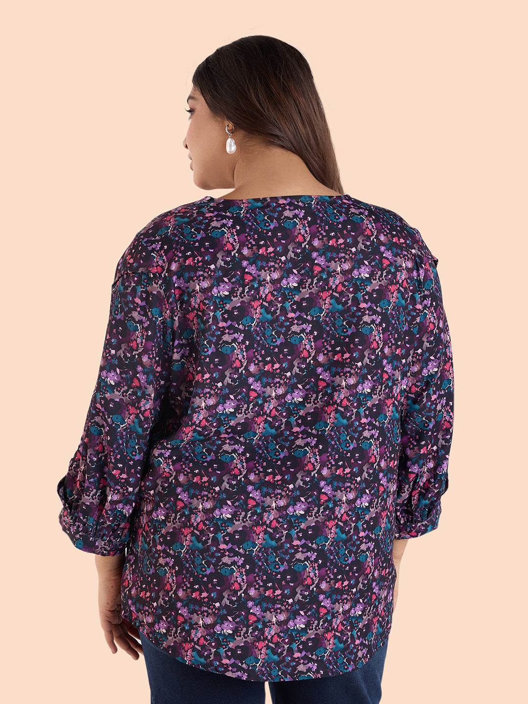 Ditsy Floral Cold Shoulder Top