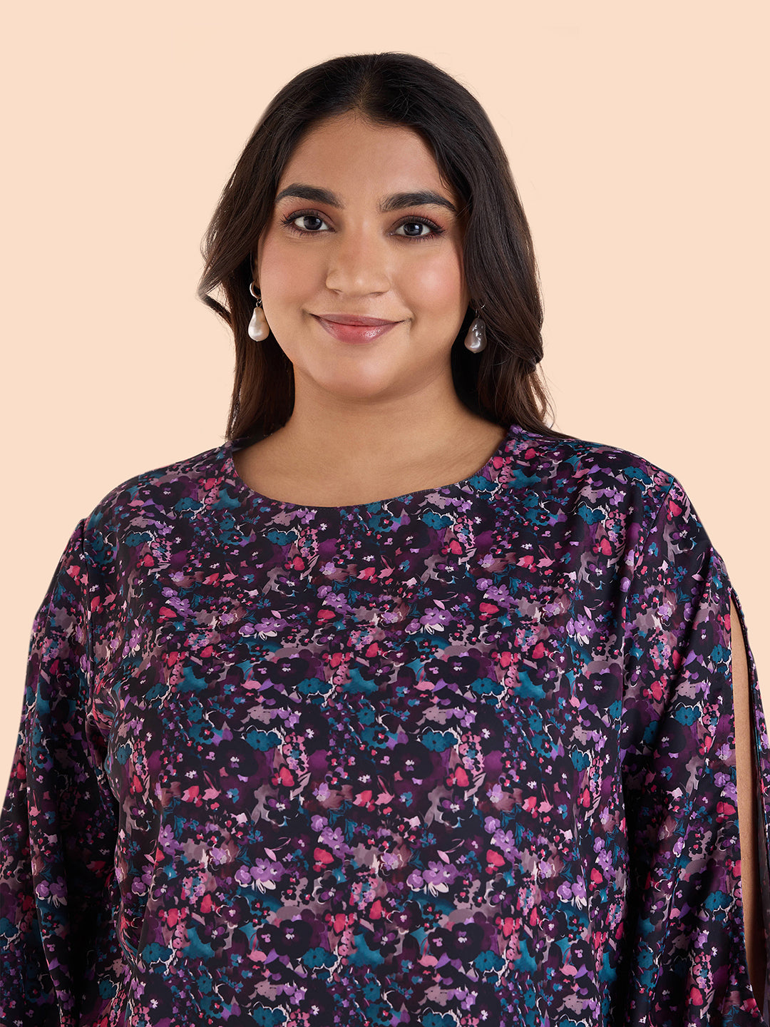 Ditsy Floral Cold Shoulder Top