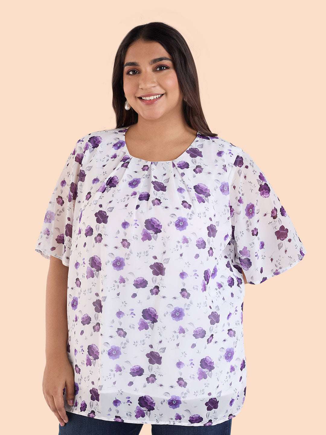 Scattered Floral Printed Top