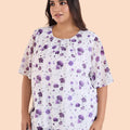 Plus Size Scattered Floral Printed Top | XL-7XL