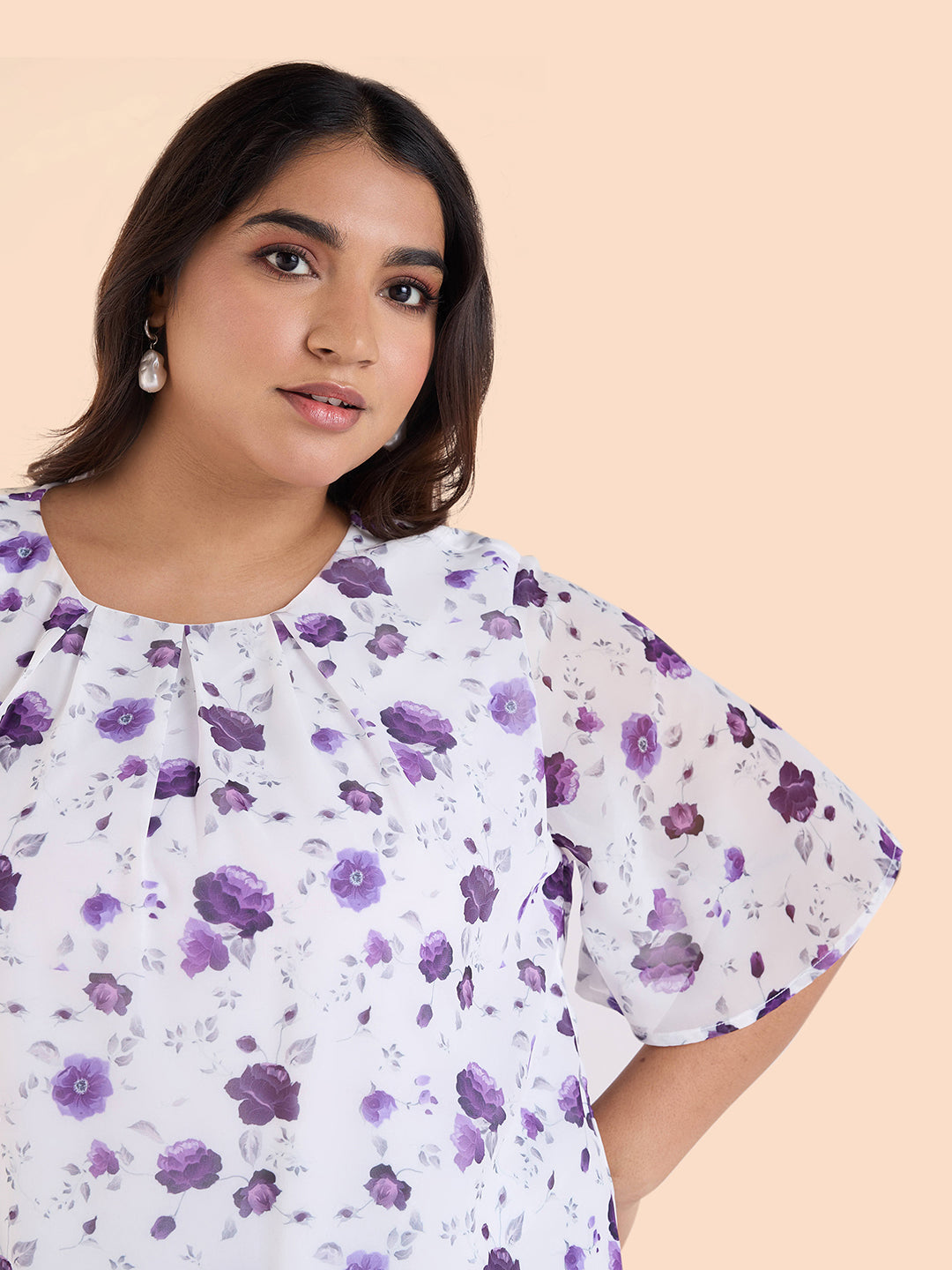 Scattered Floral Printed Top