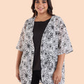 Plus Size Black And White Printed Shrug | XL-7XL