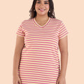 Plus Size Stripe Stretch T-Shirt | XL-7XL