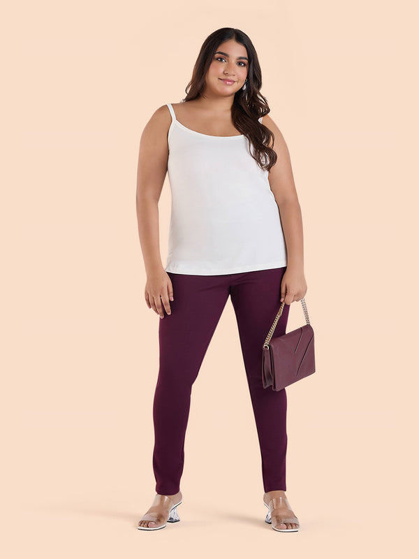 Plus Size Solid Knit Stretch Spagetti | XL-7XL