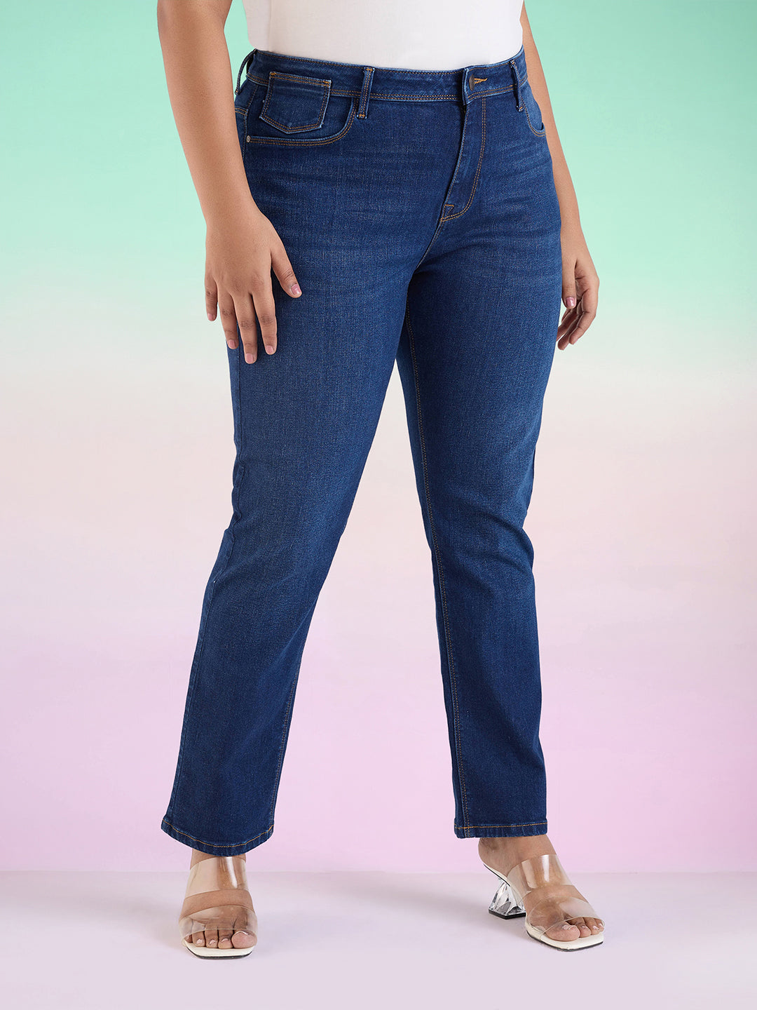 Get Plus Size Plus Size Medium Wash Stretch Jeans XL-7XL for