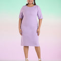 Lilac Bodycon Stretch Dress | XL-7XL