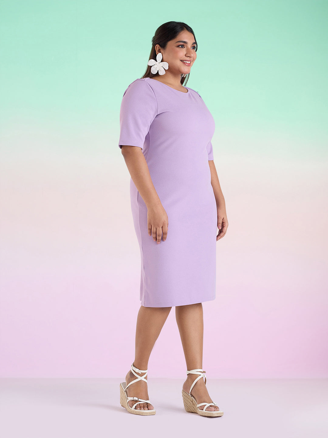 Lilac Bodycon Stretch Dress