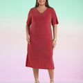 Plus Size Rust Shimmer Dress | XL-7XL