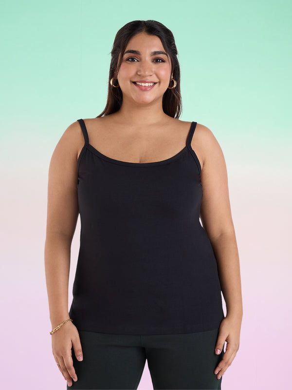 Plus Size Solid Knit Stretch Spagetti | XL-7XL