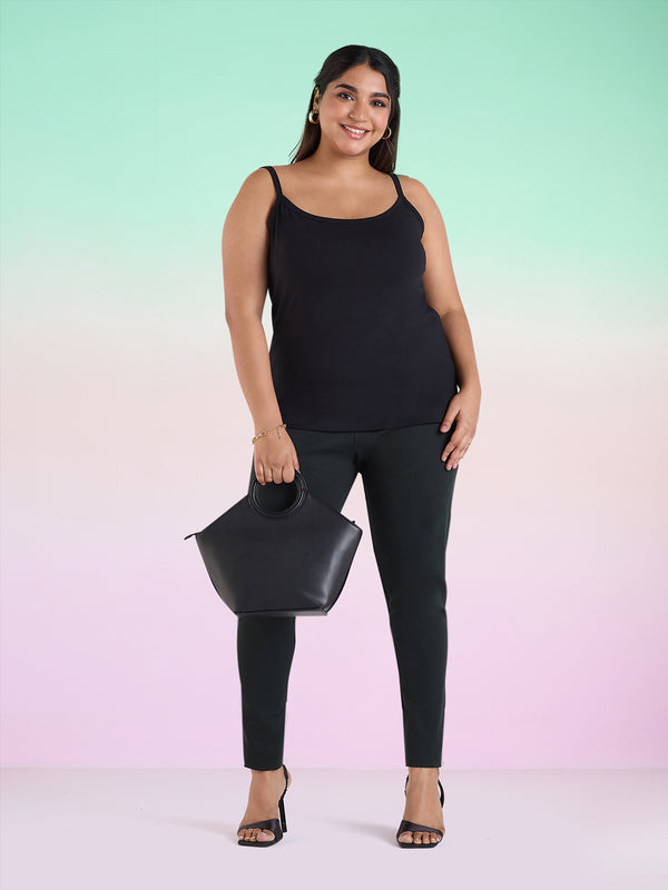 Plus Size Solid Knit Stretch Spagetti | XL-7XL