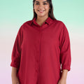 Red Linen Womens Shirt | XL-7XL
