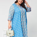 Plus Size Women’s Plus Size Ethnic Printed Kurta Set | XL-7XL