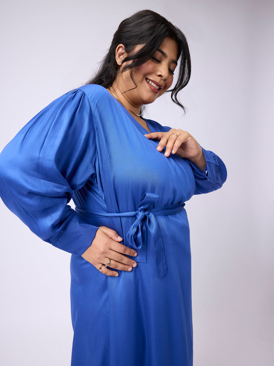 Get Plus Size Plus Size SOLID WAIST KNOTTED A-LINE DRESS | XL-7XL for WOMEN | Upto 40% off | Big Hello Get Plus Size Plus Size SOLID WAIST KNOTTED A-LINE DRESS | XL-7XL for WOMEN | Upto 40% off | Big Hello
