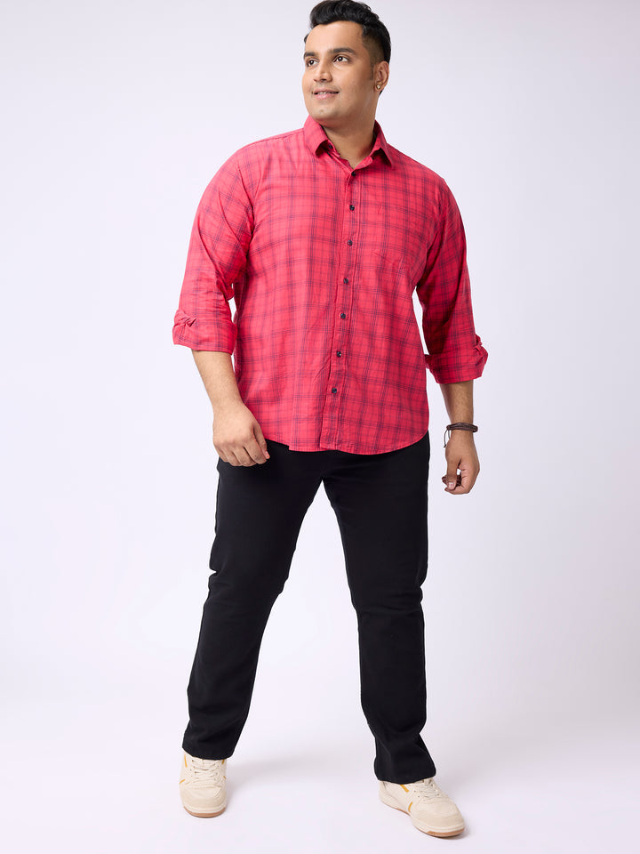 PLUS SIZE MEN NAUTICAL CHECK FULL SLEEVE SHIRTS | XL-7XL