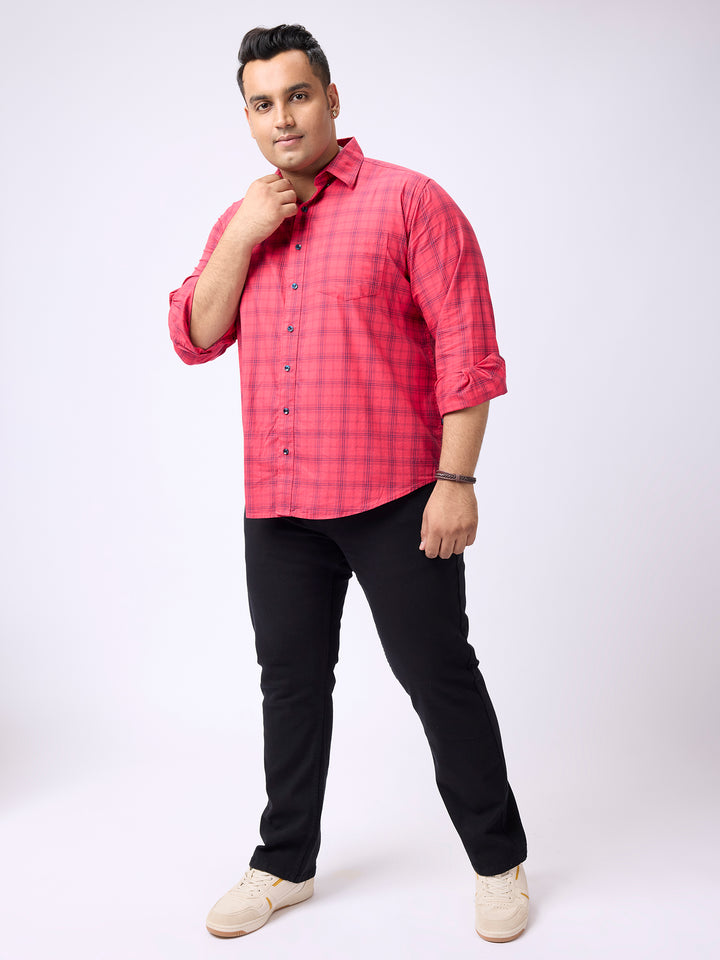 PLUS SIZE MEN NAUTICAL CHECK FULL SLEEVE SHIRTS | XL-7XL