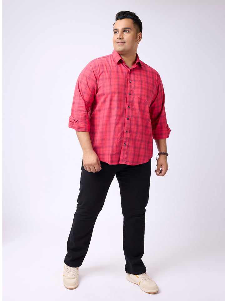 PLUS SIZE MEN NAUTICAL CHECK FULL SLEEVE SHIRTS | XL-7XL