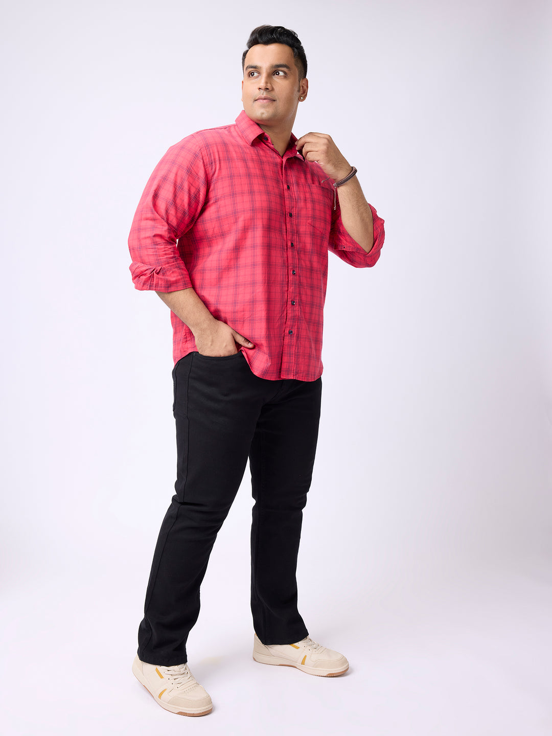 PLUS SIZE MEN NAUTICAL CHECK FULL SLEEVE SHIRTS | XL-7XL